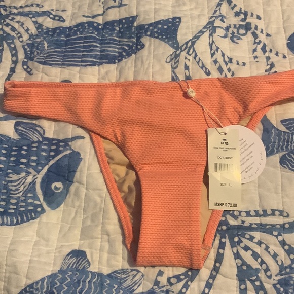 NWT PILYQ PQ CORAL COAST BASIC RUCHED TEENY BOTTOM - Picture 5 of 14